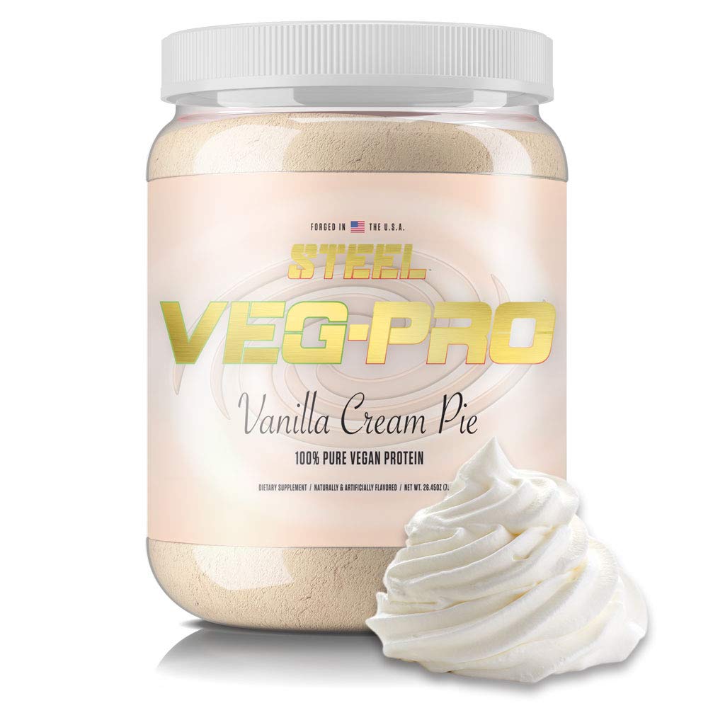 Steel Supplements Veg-PRO Vegan Protein Powder Vanilla Cream Pie 26.4 oz