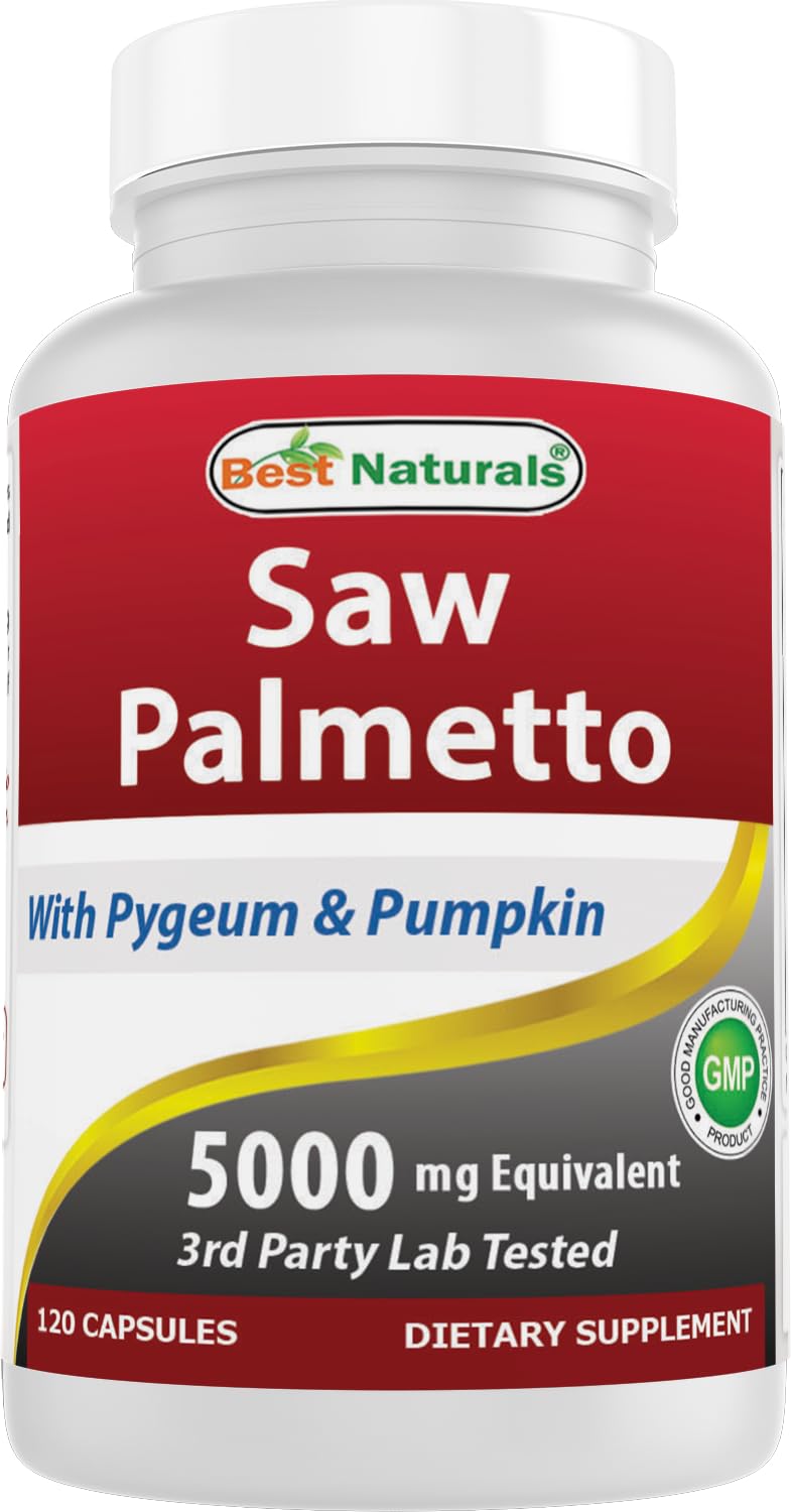 Best Naturals Saw Palmetto 10:1 Extract Prostate Supplements for Men 120 Capsules