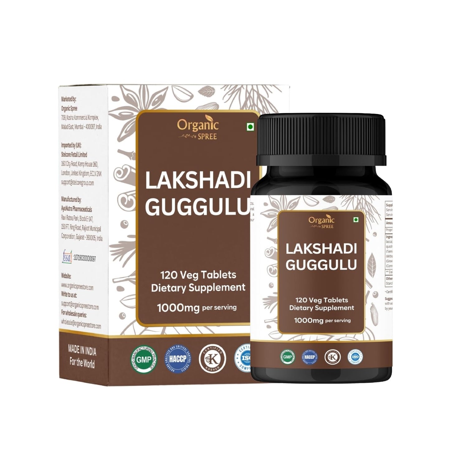 ORGANIC SPREE Lakshadi Guggulu 120 Tablets