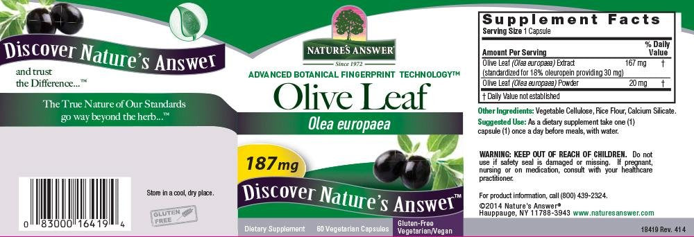 Nature's Answer Oleopein Olive Leaf Capsules, 60 Count