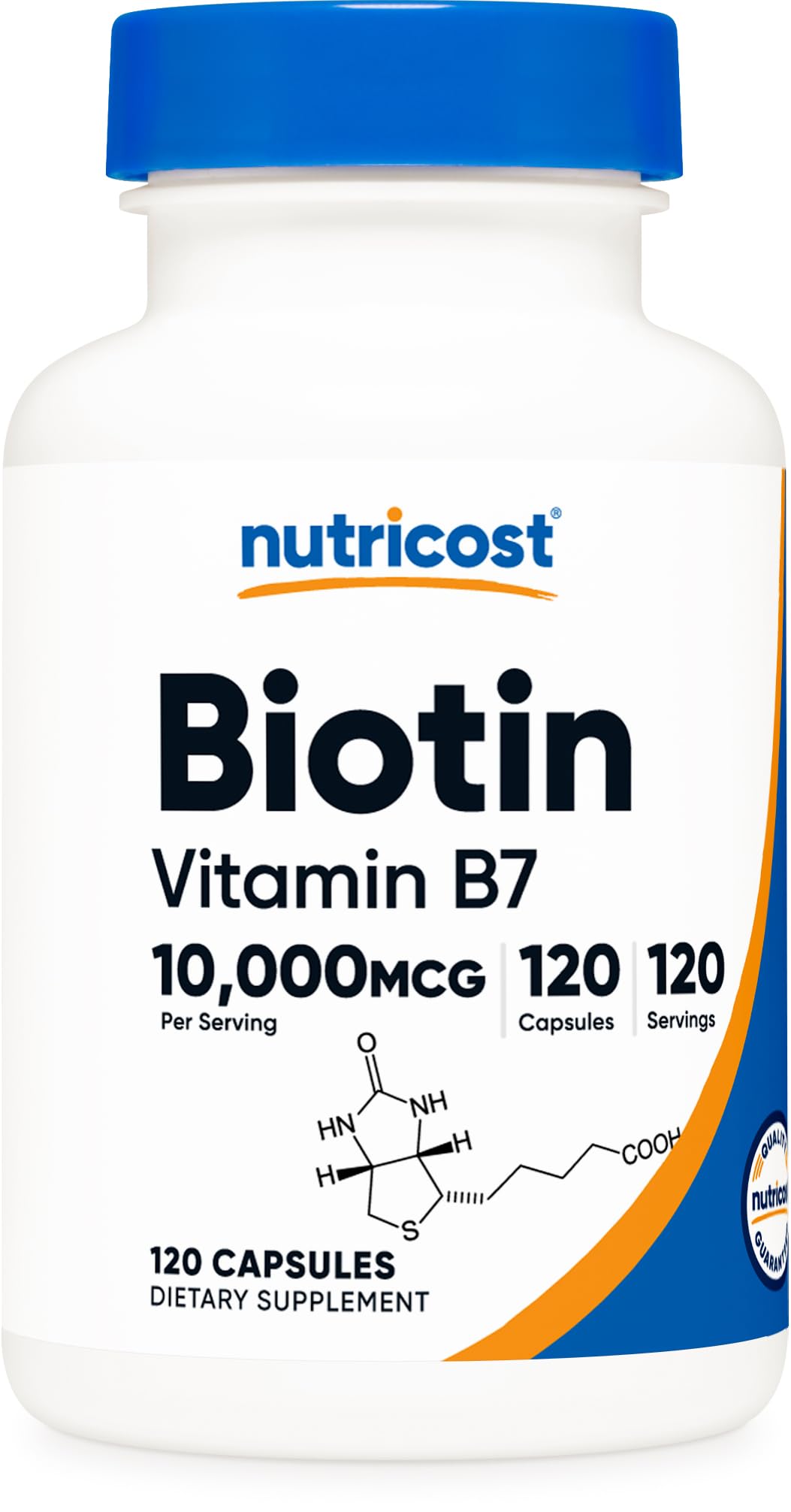 Nutricost Biotin (Vitamin B7) 10,000mcg Capsule, 120 Capsules