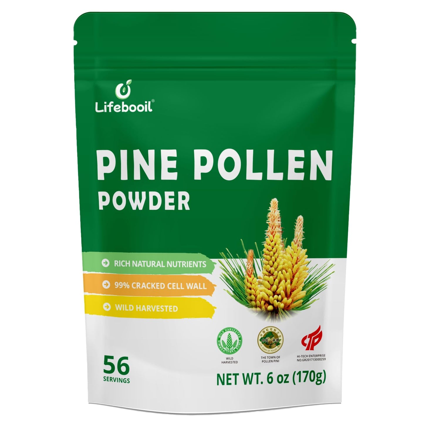 Lifebooil Pine Pollen Powder, 6 Ounce