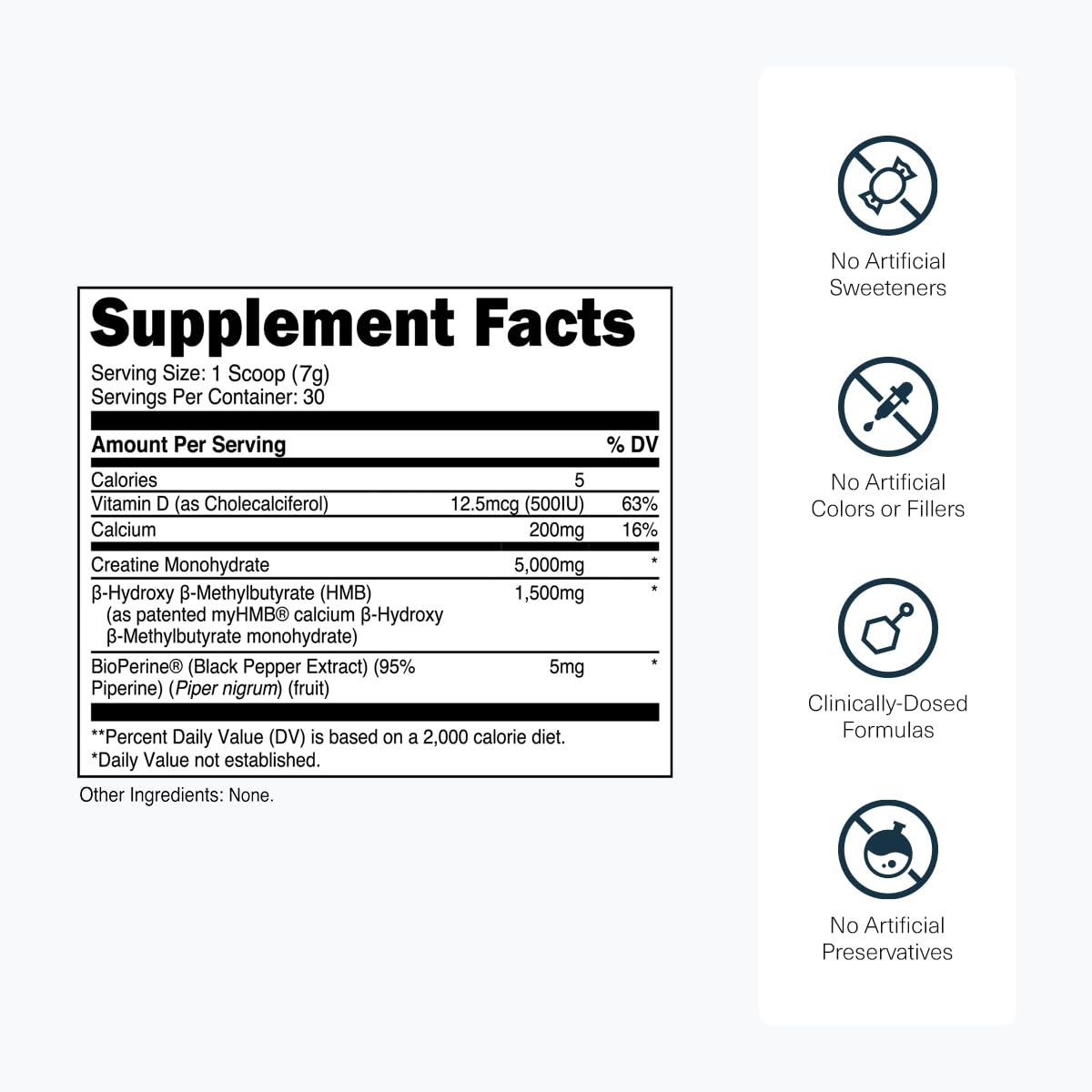Transparent Labs Creatine HMB Creatine Monohydrate Powder, 30 Servings