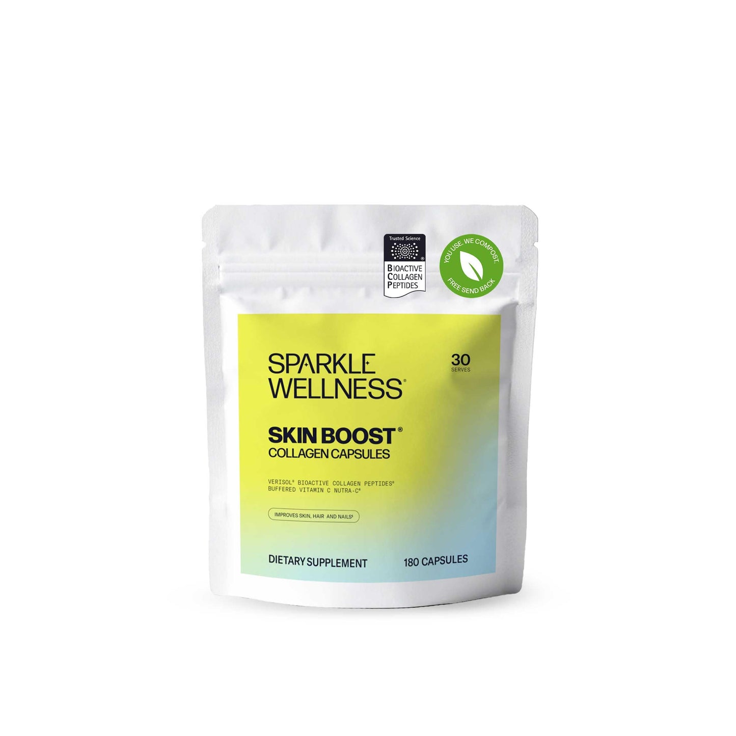 Sparkle Wellness Skin Boost Collagen Capsules, 180 Count