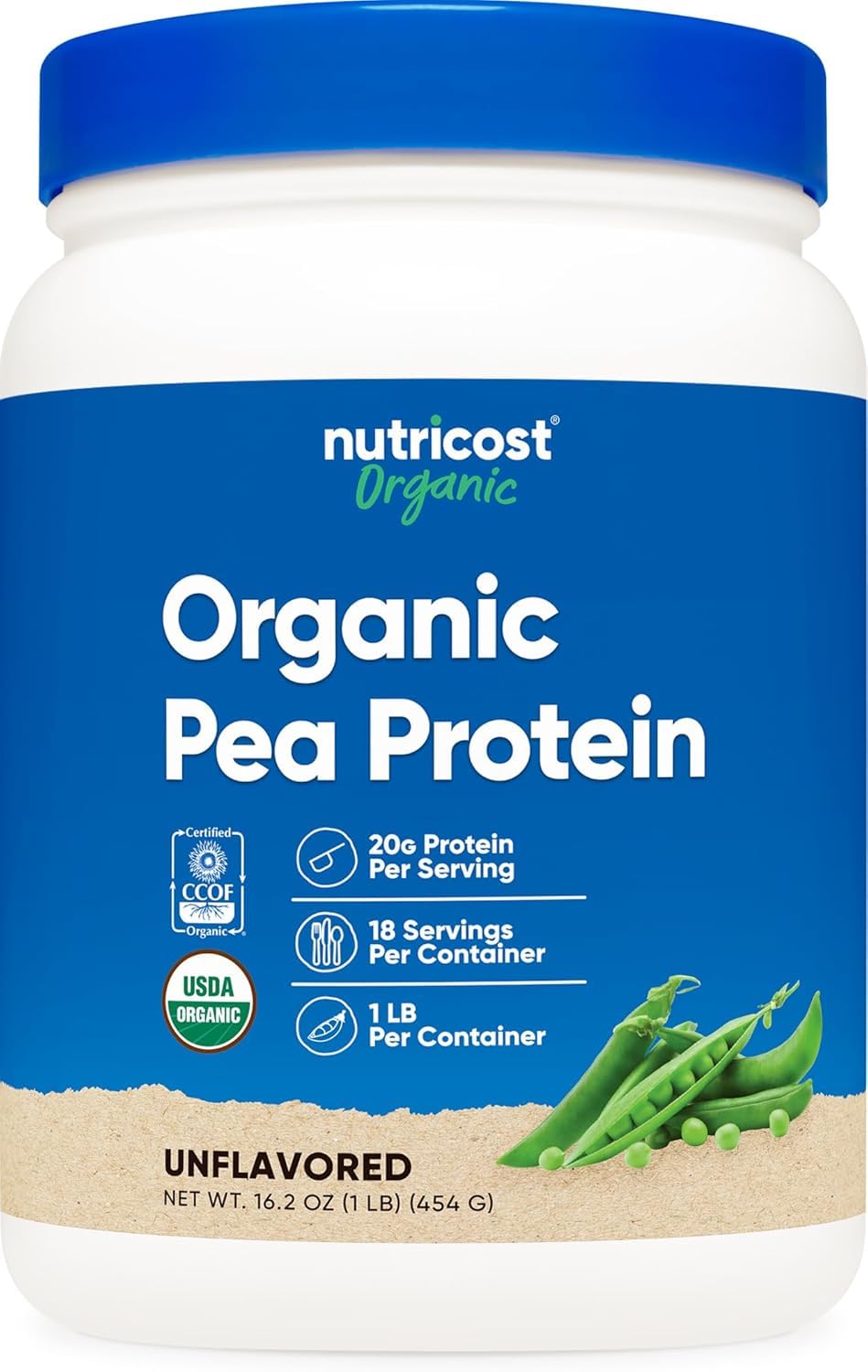 Nutricost Organic Pea Protein Powder, 1 lb