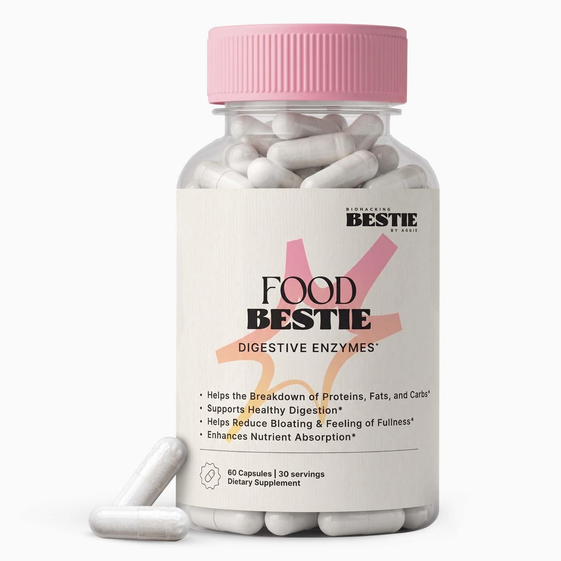 Biohacking Bestie Digestive Enzymes Capsules, 60 Count