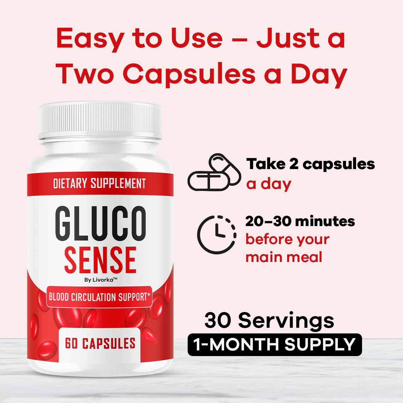 LIVORKA GlucoSense Capsules, 60 Count