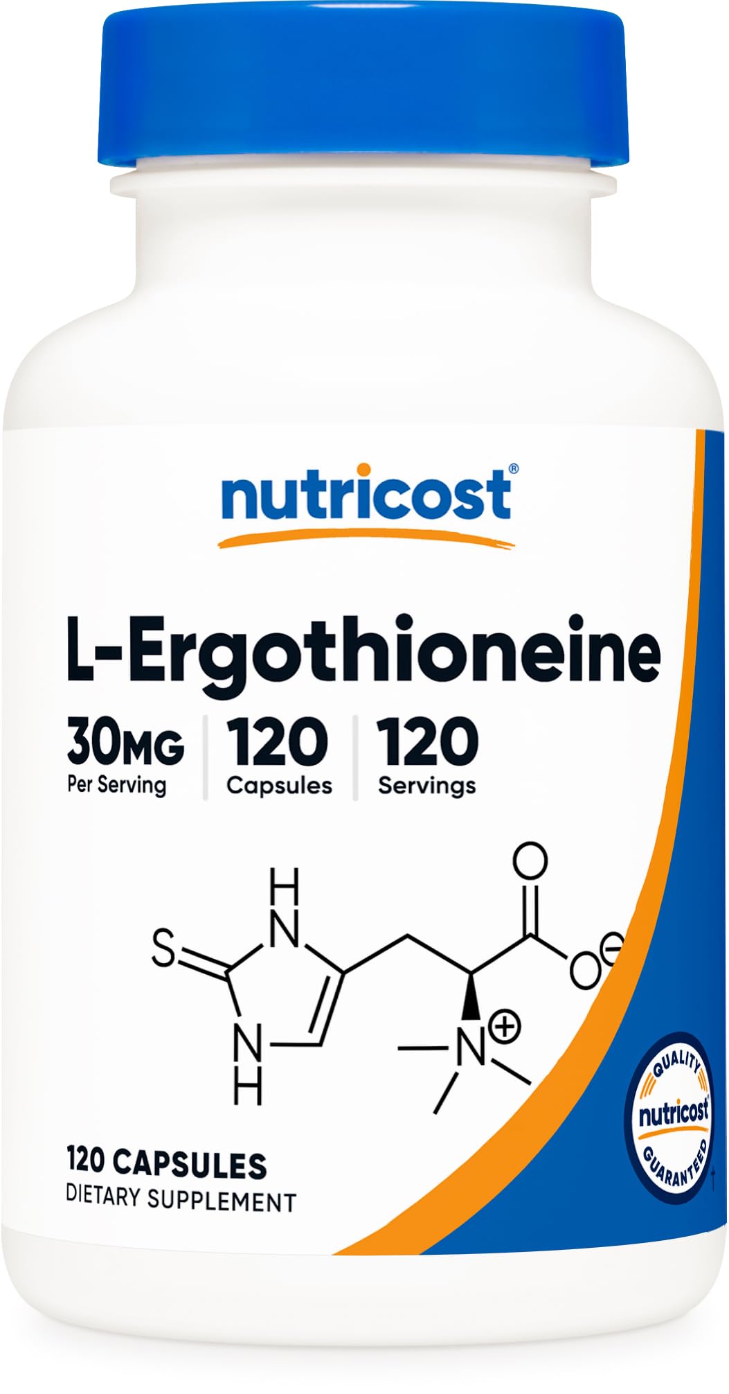 Nutricost L-Ergothioneine Supplement 30mg Capsule, 120 Capsules