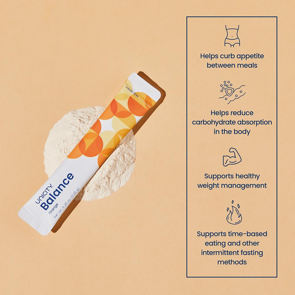 Unicity Feel Great System Natural—Feel Great Pack with Balance Natural Orange and UNIMATE Lemon Ginger Powder, 27.92
