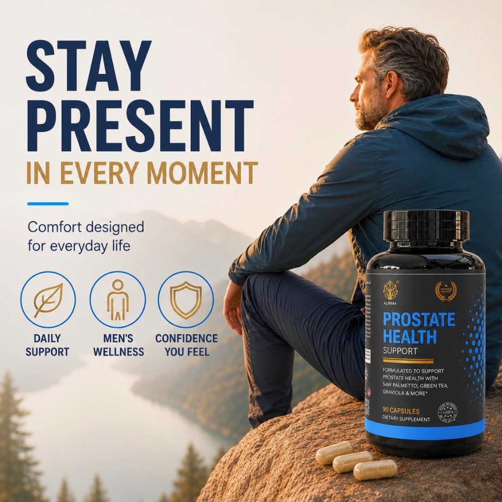ALNIMA Prostate Support for Men Saw Palmetto, Zinc & Selenium Formula - 90 Capsules