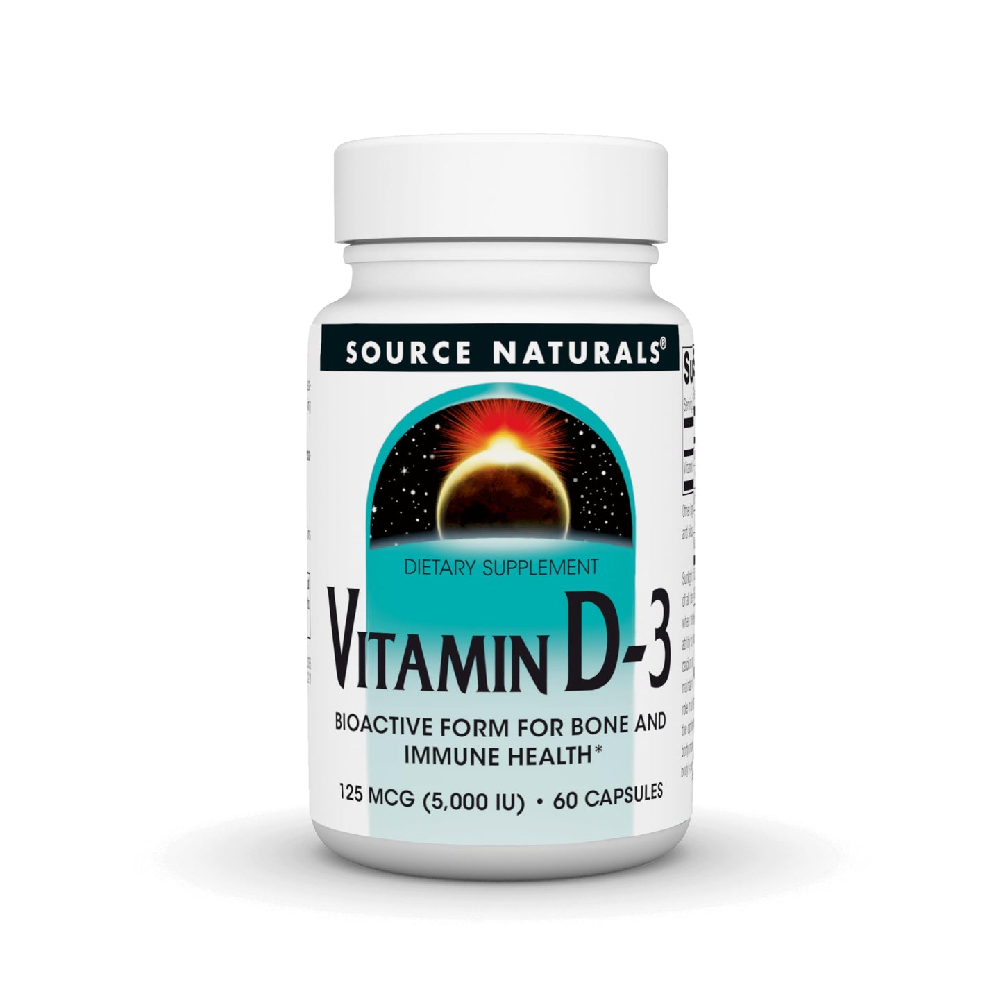 Source Naturals Vitamin D-3 Bioactive Form for Bone and Immune Health, 60 Capsules