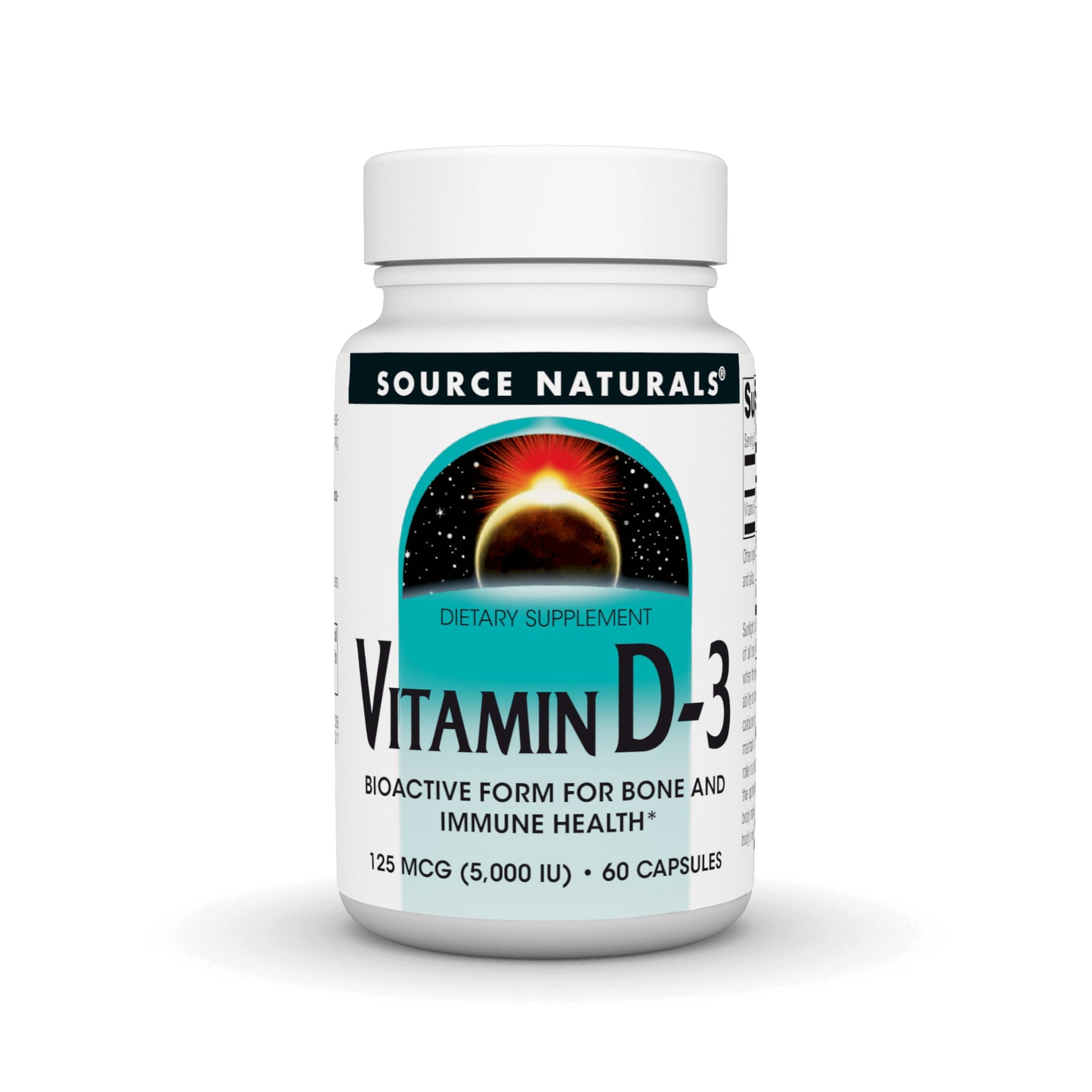 Source Naturals Vitamin D-3 Bioactive Form for Bone and Immune Health, 60 Capsules