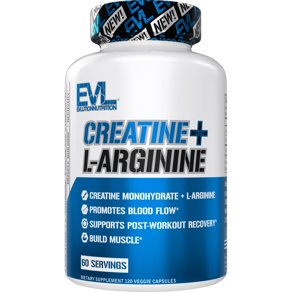 Evlution Creatine + L-Arginine Capsules, 120 Count
