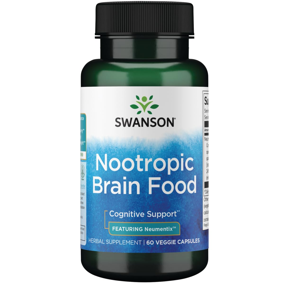 Swanson Premium Brand Nootropic Brain Food - Featuring Neumentix 450 mg Veg Capsules, 60 Count