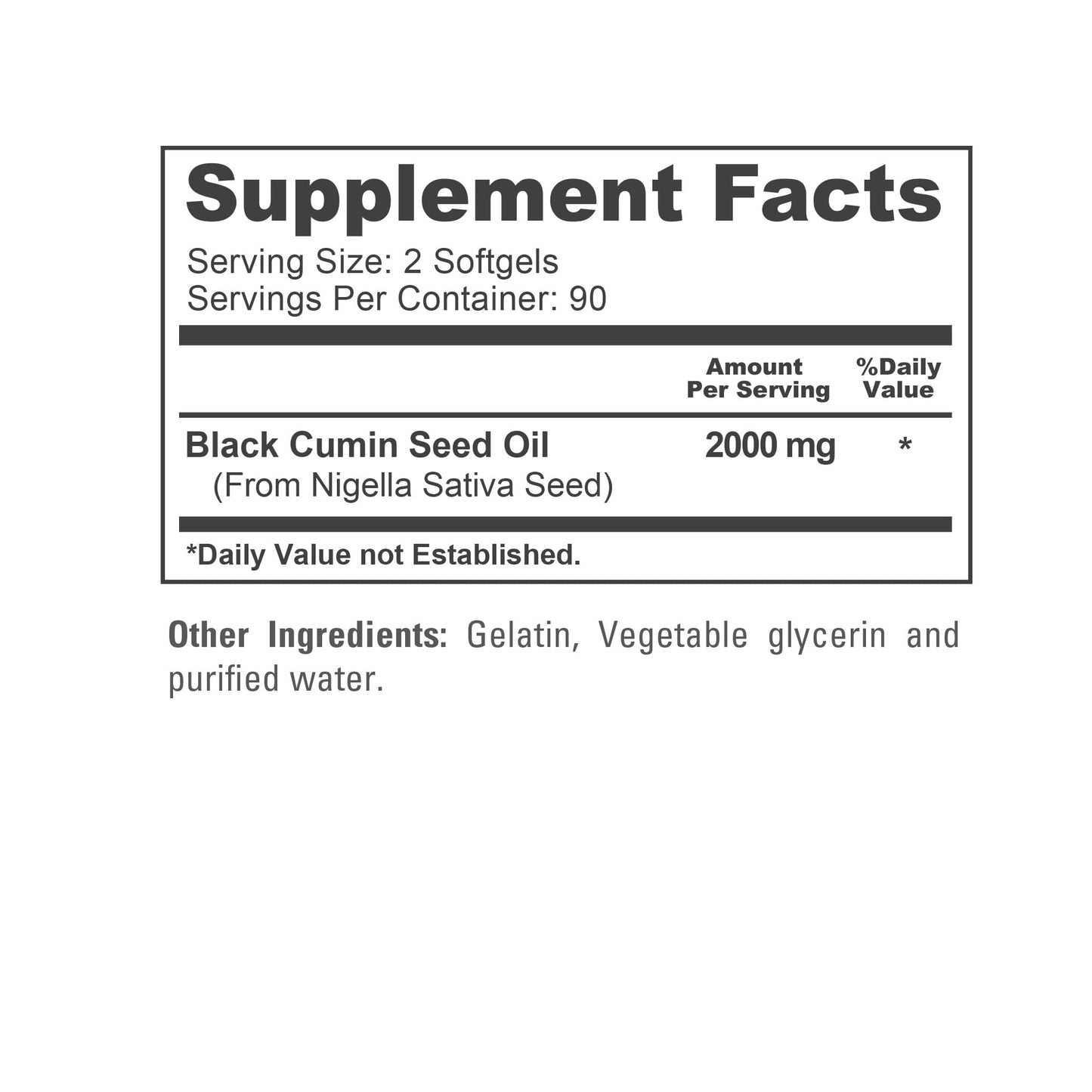 NusaPure Black Seed Oil 2000mg per Serving Softgel Capsules, 180 Count