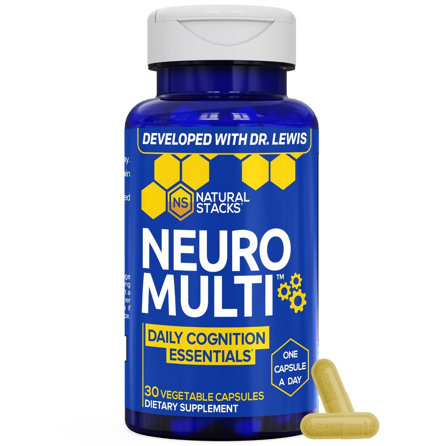 Natural Stacks NeuroMulti Daily Multivitamin For Women & Men With 200mg CoQ10 Capsule 1 Count