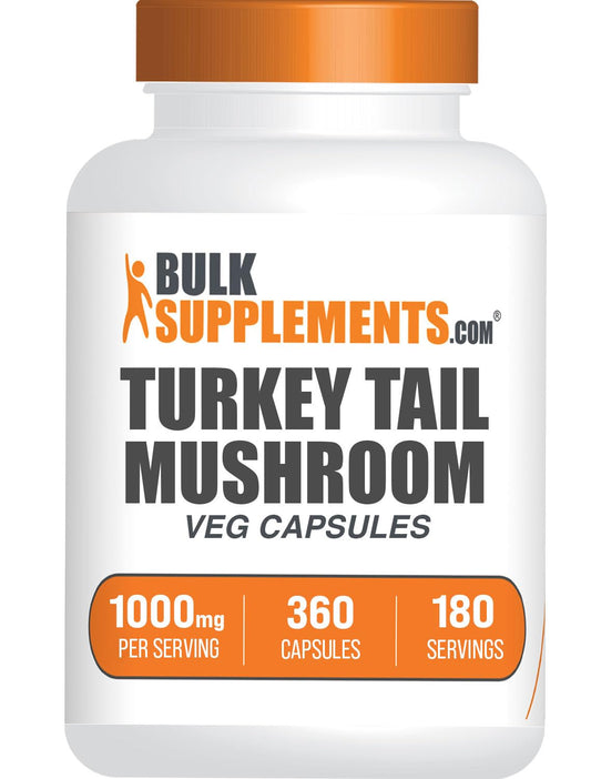BulkSupplements Turkey Tail Mushroom Capsules - Coriolus Versicolor Extract, 120 Count