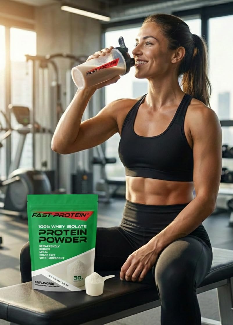 FAST PROTEIN Whey Isolate Protein Powder Unflavored, 30 Servings