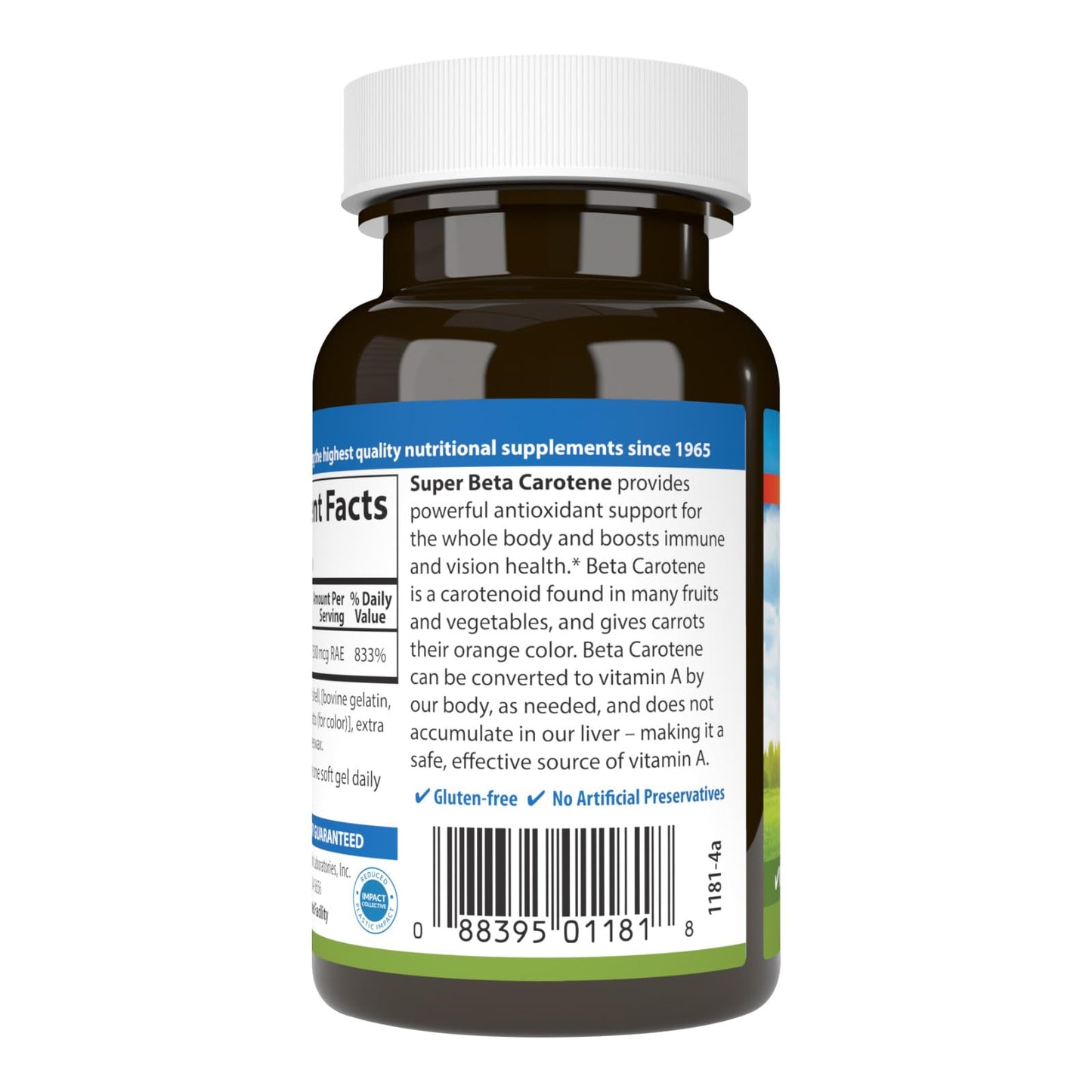 Carlson Super Beta Carotene 25,000 IU Softgels, 100 Count