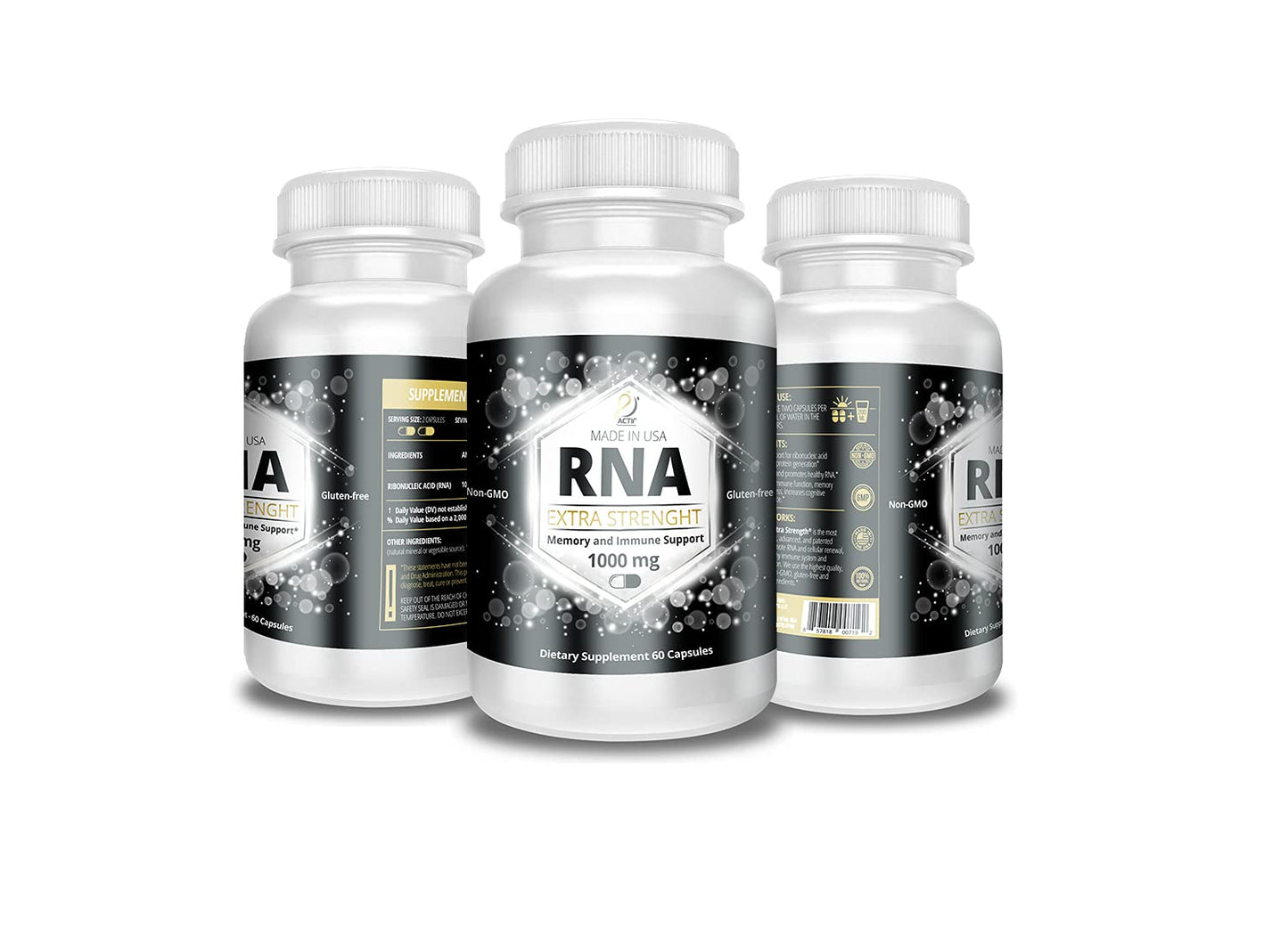 ACTIF RNA Extra Strength 1000 mg RNA Supplement with Memory and Immune Support, Capsule, 60 Count
