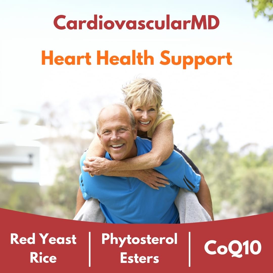 Scimera Bioscience CardiovascularMD Red Yeast Rice Supplement with Phytosterol Ester and CoQ10 for Heart Health and Cholesterol Support, Capsules, 60