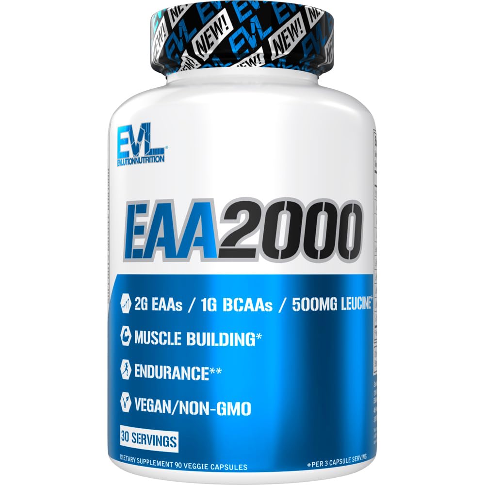 Evlution BCAA EAA Essential Amino Acids Capsules, 90 Capsules