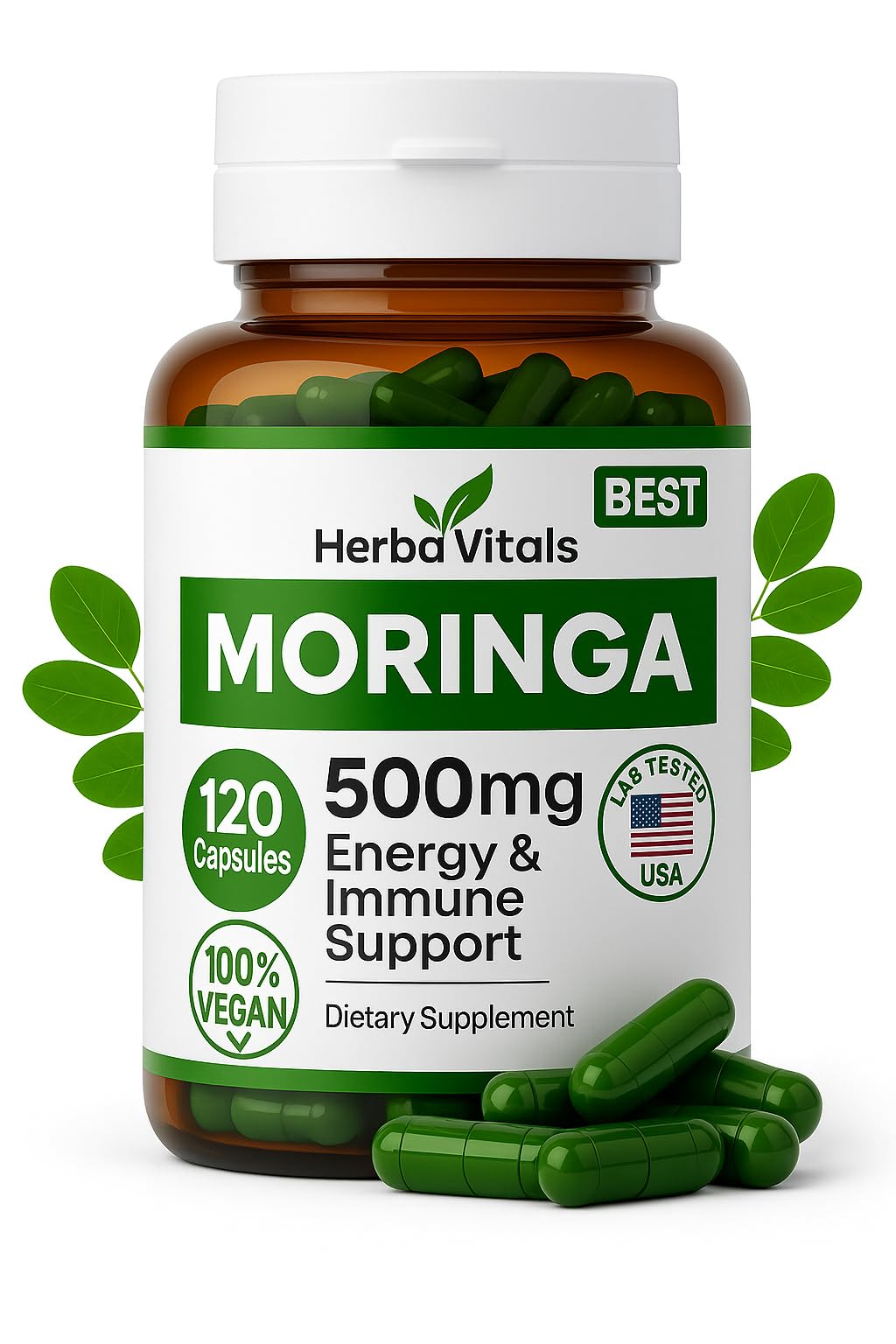 HerbaVitals Moringa Pure Capsule 120 Count