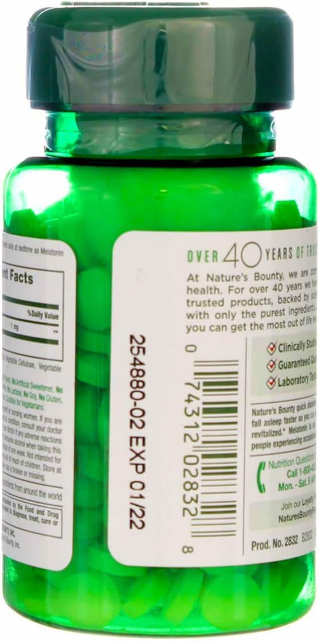 Nature's Bounty Melatonin 1 mg Tablets, 720 Tablets