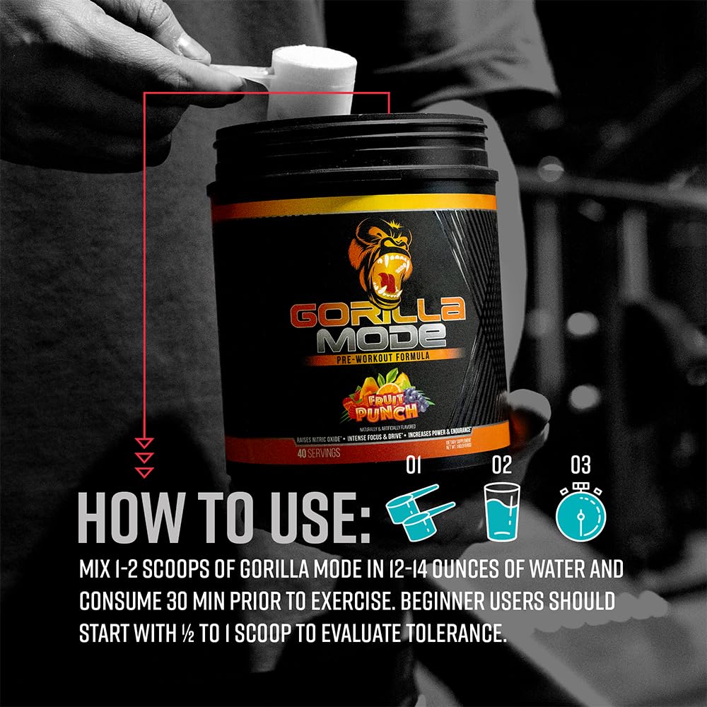 Gorilla Mind Gorilla Mode Pre Workout Powder 28.08 oz