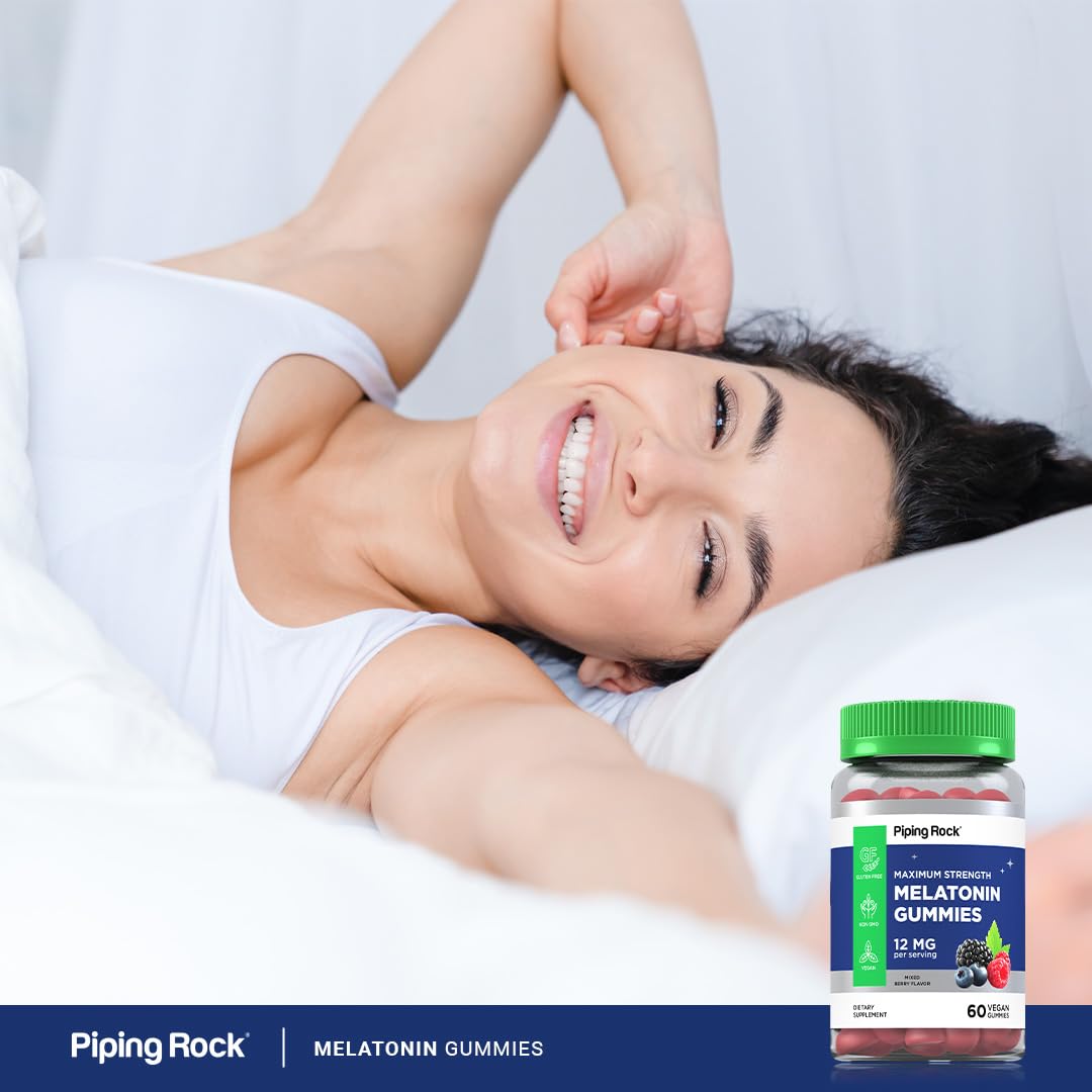 Piping Rock Melatonin Gummies 12mg Gummy 60 Count