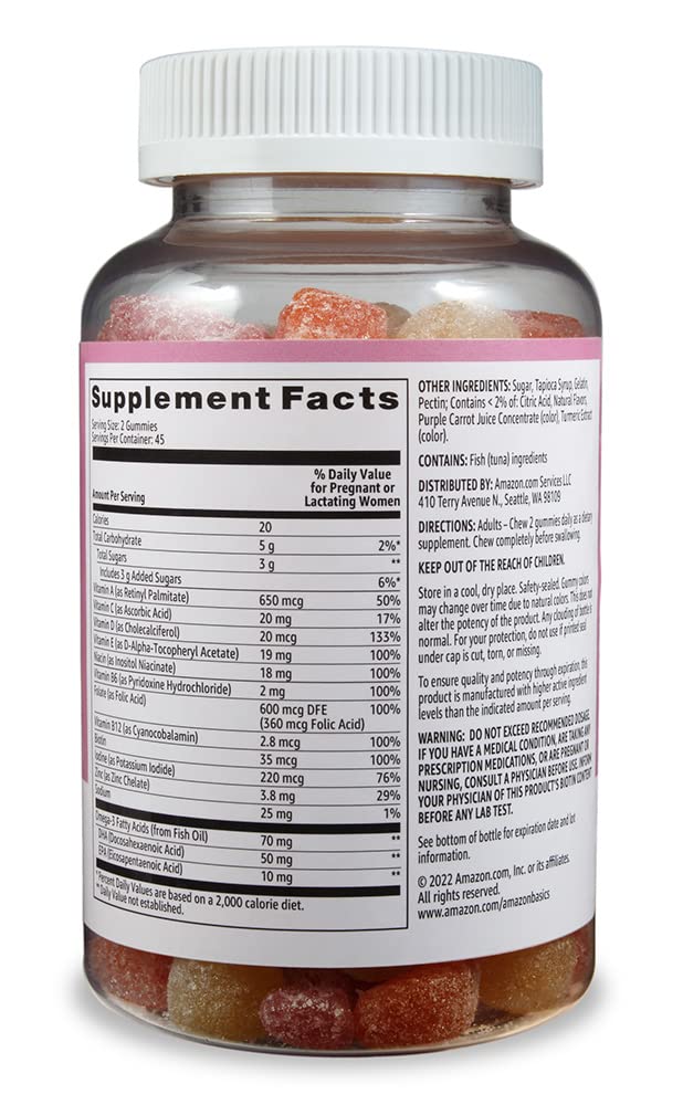Amazon Basics Prenatal & DHA Gummy 90 Count