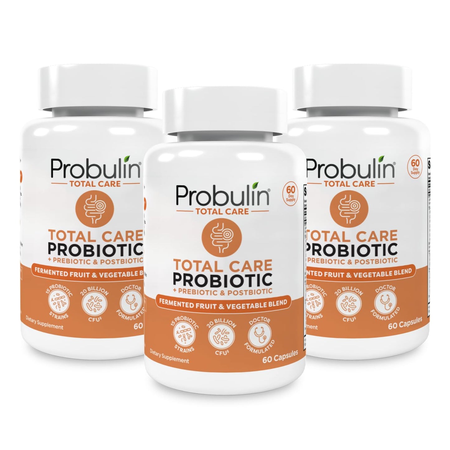 Probulin Total Care Pre + Pro + Postbiotic 20 Billion CFU, 180 Capsules