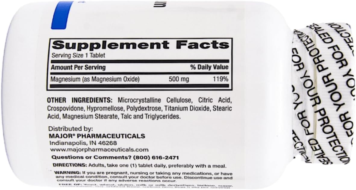AmeriCan Goods Magnesium Oxide 500mg Tablets, 200 Tablets
