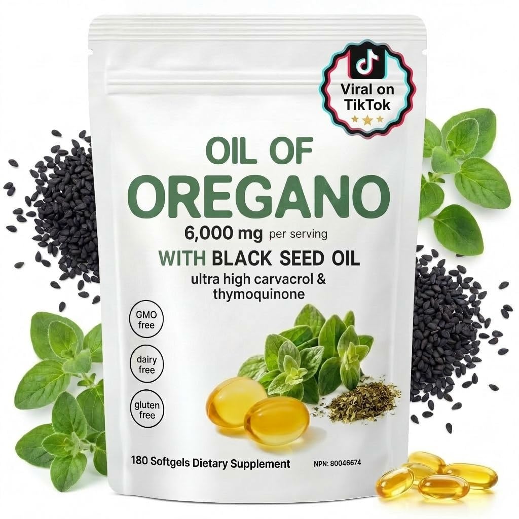 J-PRQ 2-in-1 Oil of Oregano Softgels, 180 Count