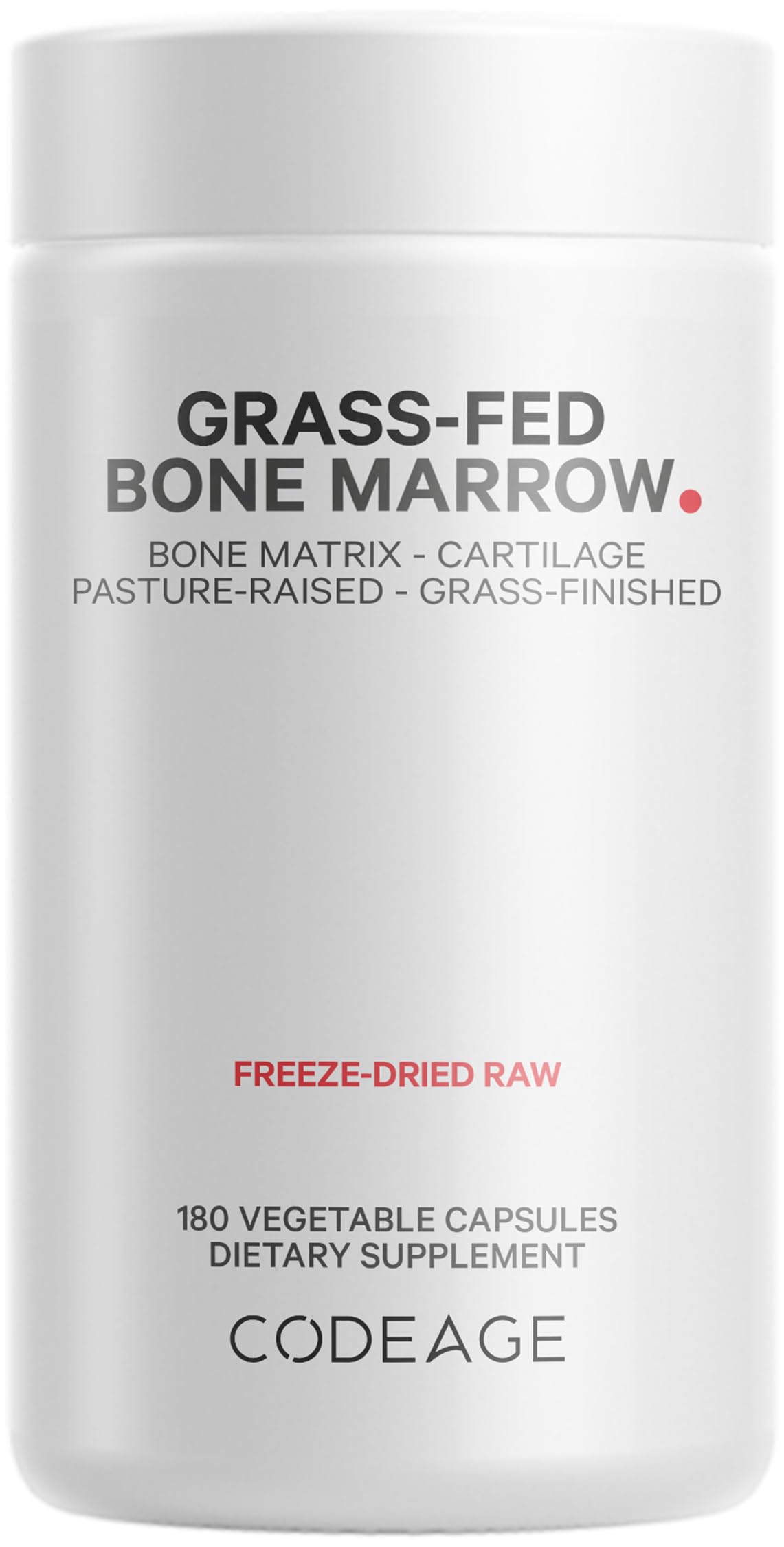 Codeage Grass-Fed Bone Marrow Supplement Capsules, 180 Count