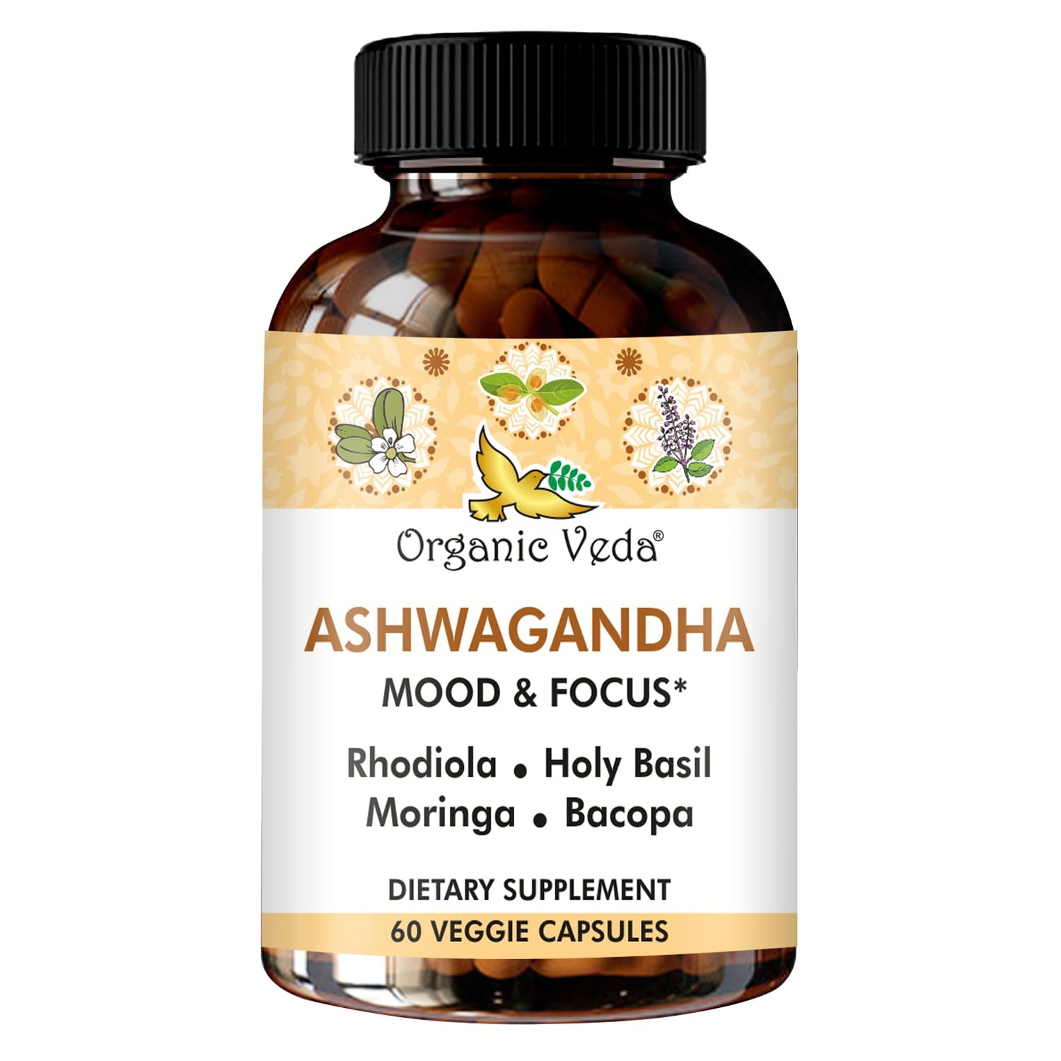 Organic Veda Ashwagandha Mood Support Tablet, 60 Count