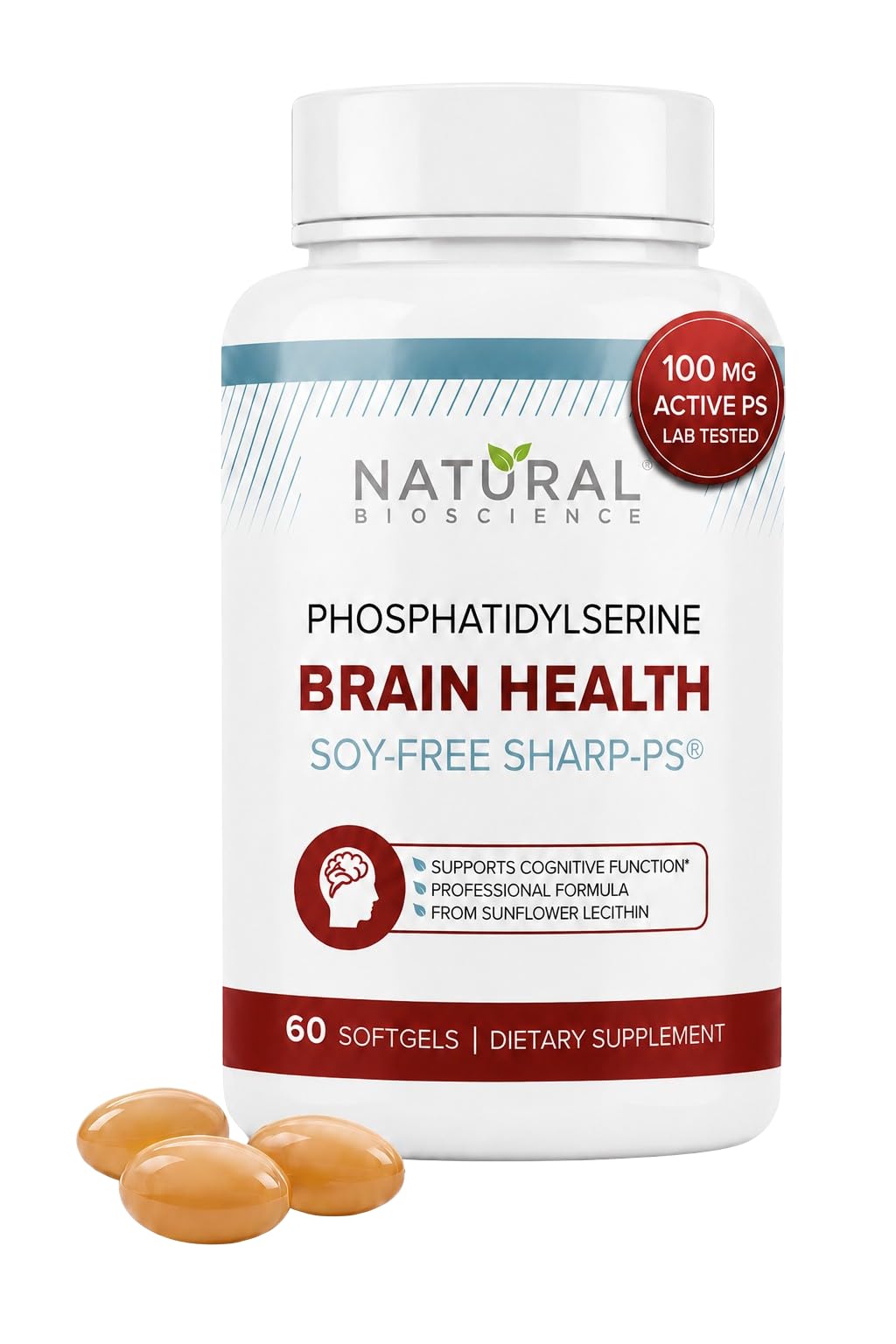 Natural BioScience Soy Free Phosphatidylserine 100mg Softgel, 60 Softgels