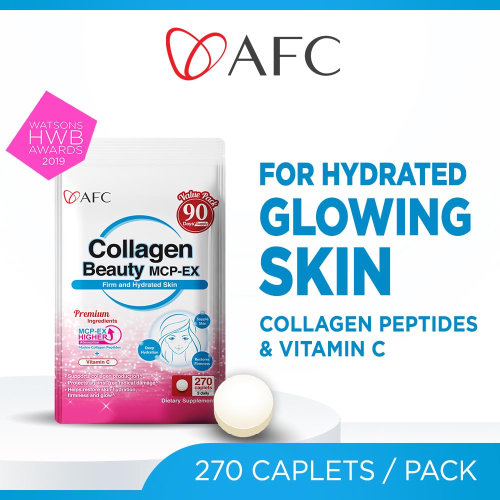 AFC Japan Collagen Beauty MCP-EX with Marine Collagen Peptide, 270 Tablets