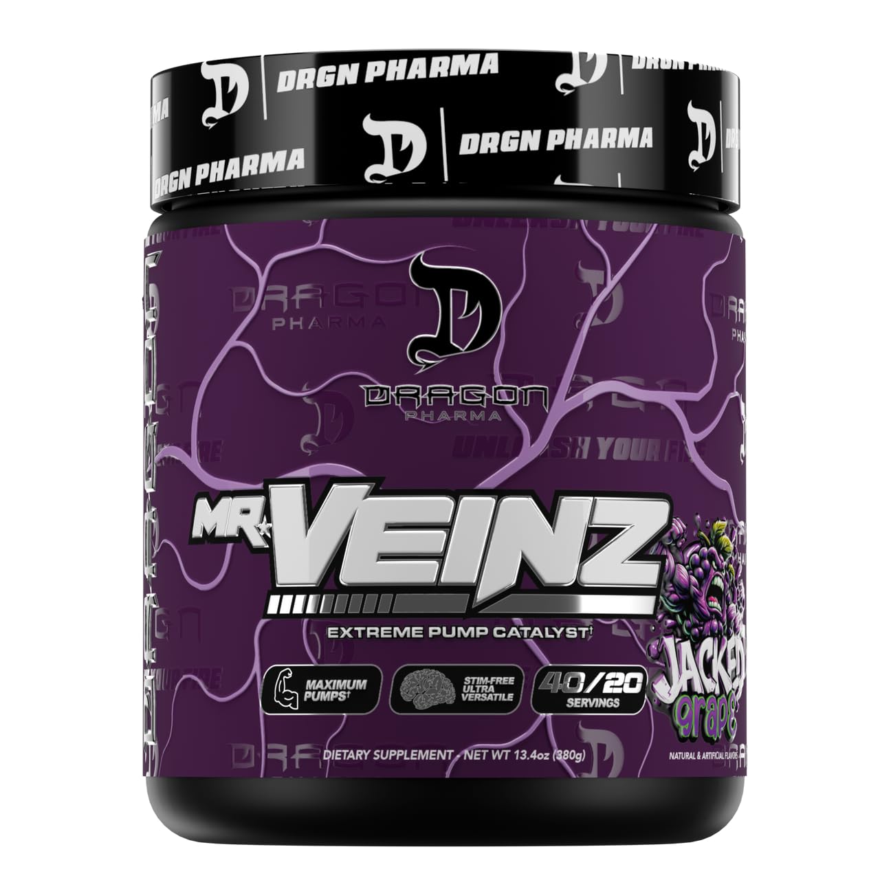 Dragon Pharma Mr. Veinz Stim Free Pre-Workout Powder 13.4 oz