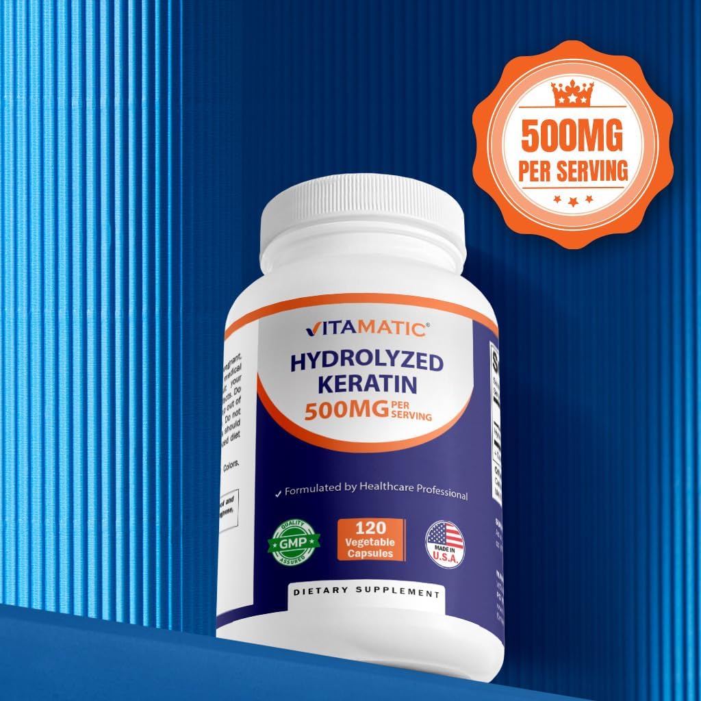 Vitamatic Hydrolyzed Keratin 500mg per Serving Capsule, 120 Capsules