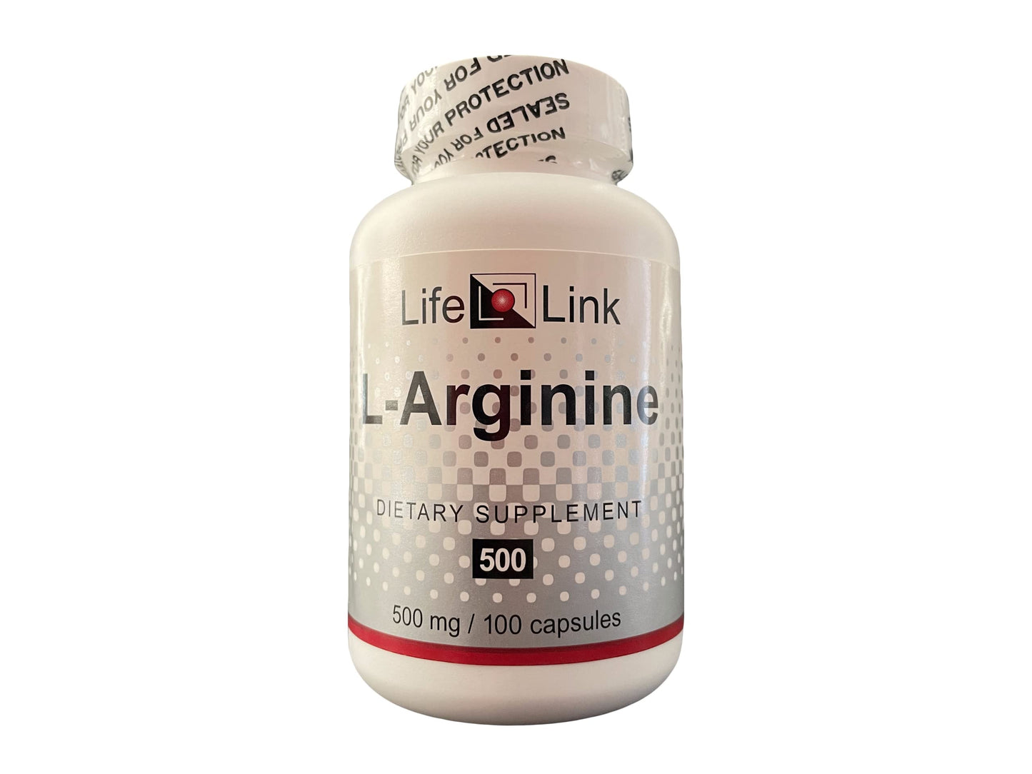 LifeLink L-Arginine 500 mg Capsules, 100 Count