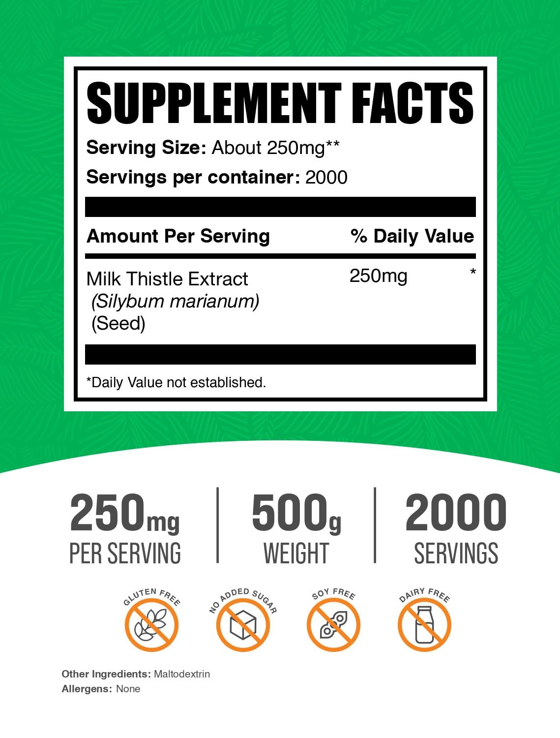 BulkSupplements Milk Thistle Extract Powder 17.64 Ounce