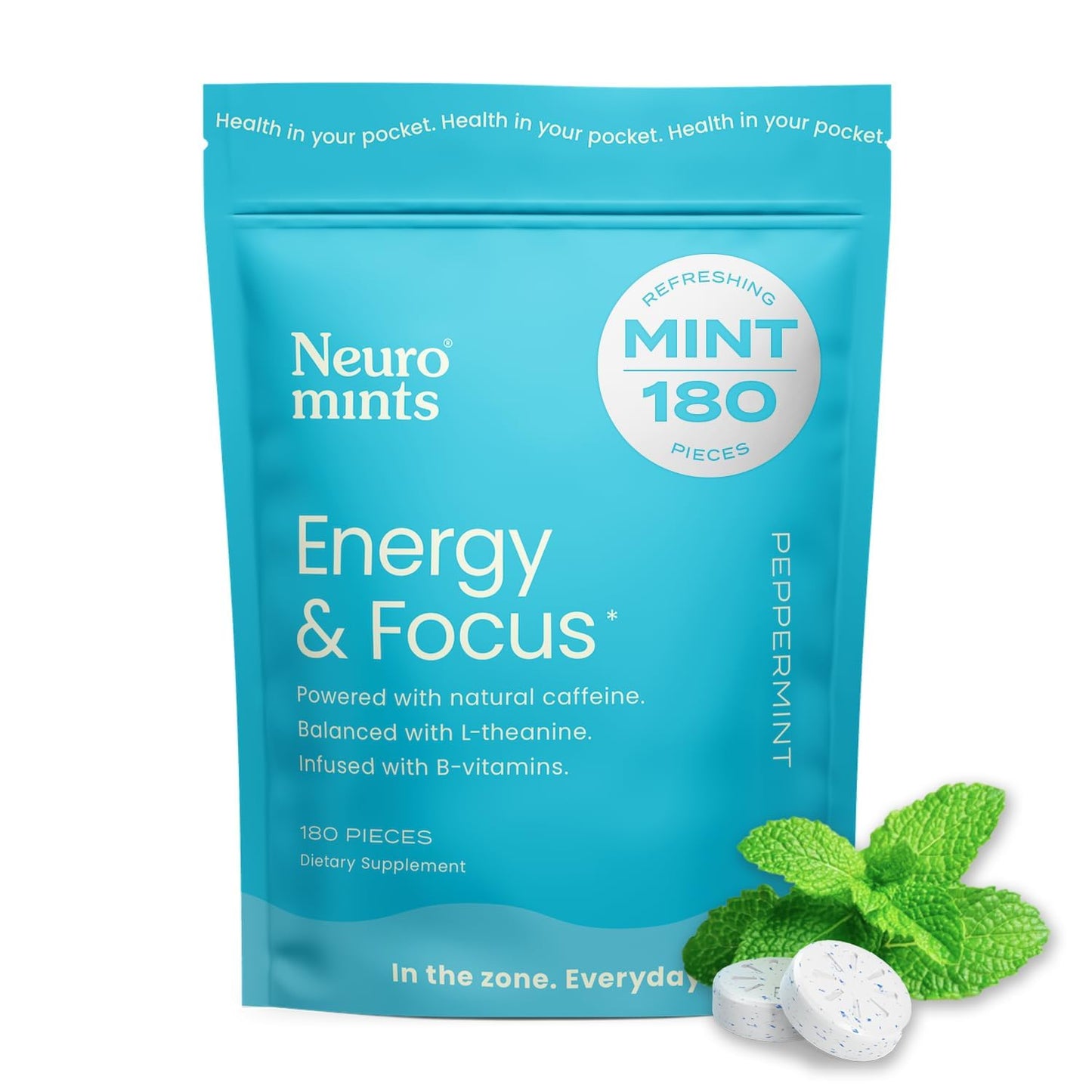 NeuroGum Energy Caffeine Mints Chewable 180 Count