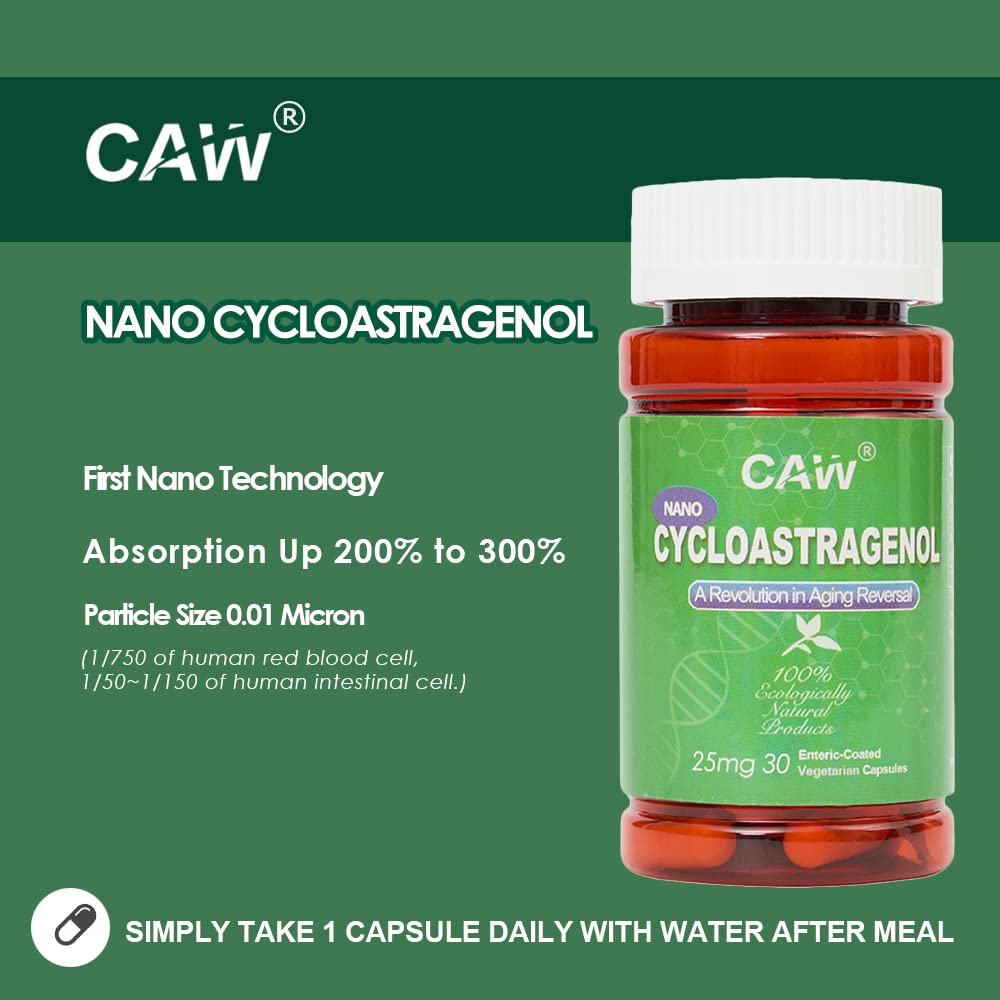 CAW Nano Cycloastragenol Capsules, 6 Bottles
