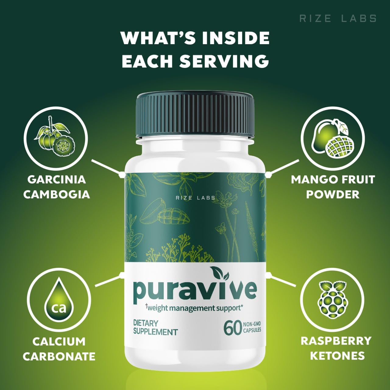 Rize Labs Puravive Detox & Cleanse 300 Capsules