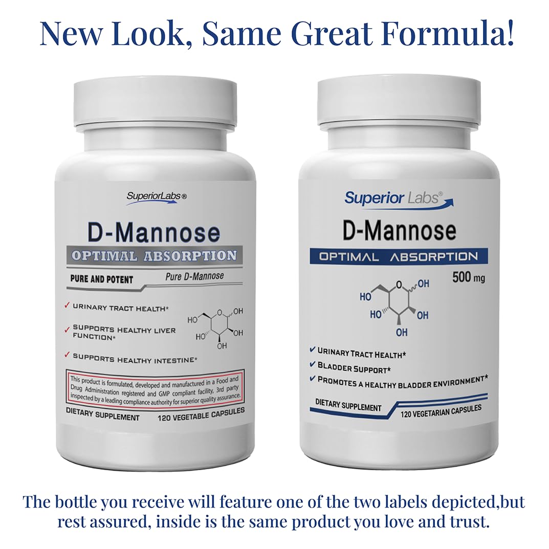 Superior Labs D-Mannose 500 mg 120 Veg Caps
