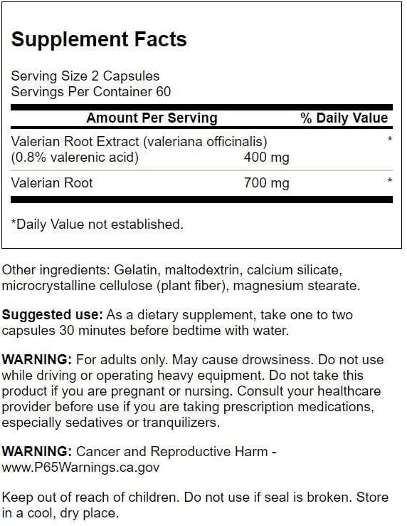 Swanson Valerian Root (Standardized) 200 mg Capsules, 120 Count
