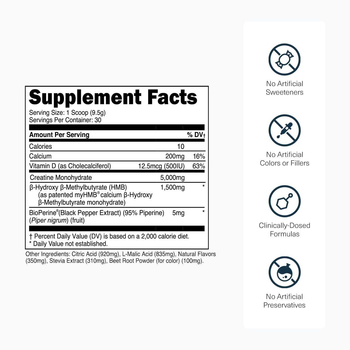 Transparent Labs Creatine HMB - Creatine Monohydrate Powder with HMB for Muscle Growth, Increased Strength, Enhanced Energy Output, and Improved Athletic Performance - Powder, 10.08, Hawaiian Splash