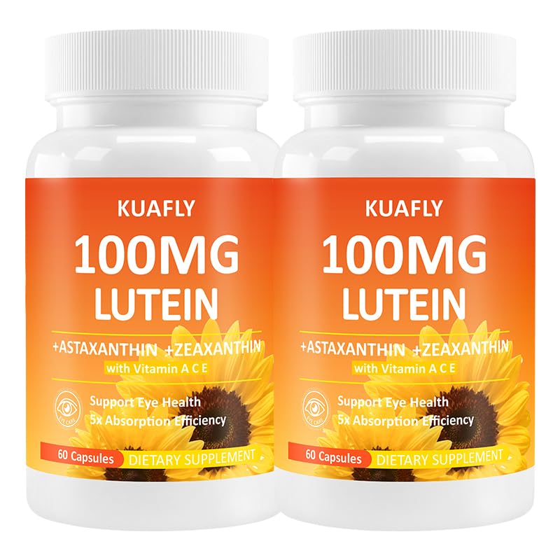 KUAFLY Lutein and Zeaxanthin Supplements with Astaxanthin 50MG Eye Vitamins Capsules, 120 Capsules