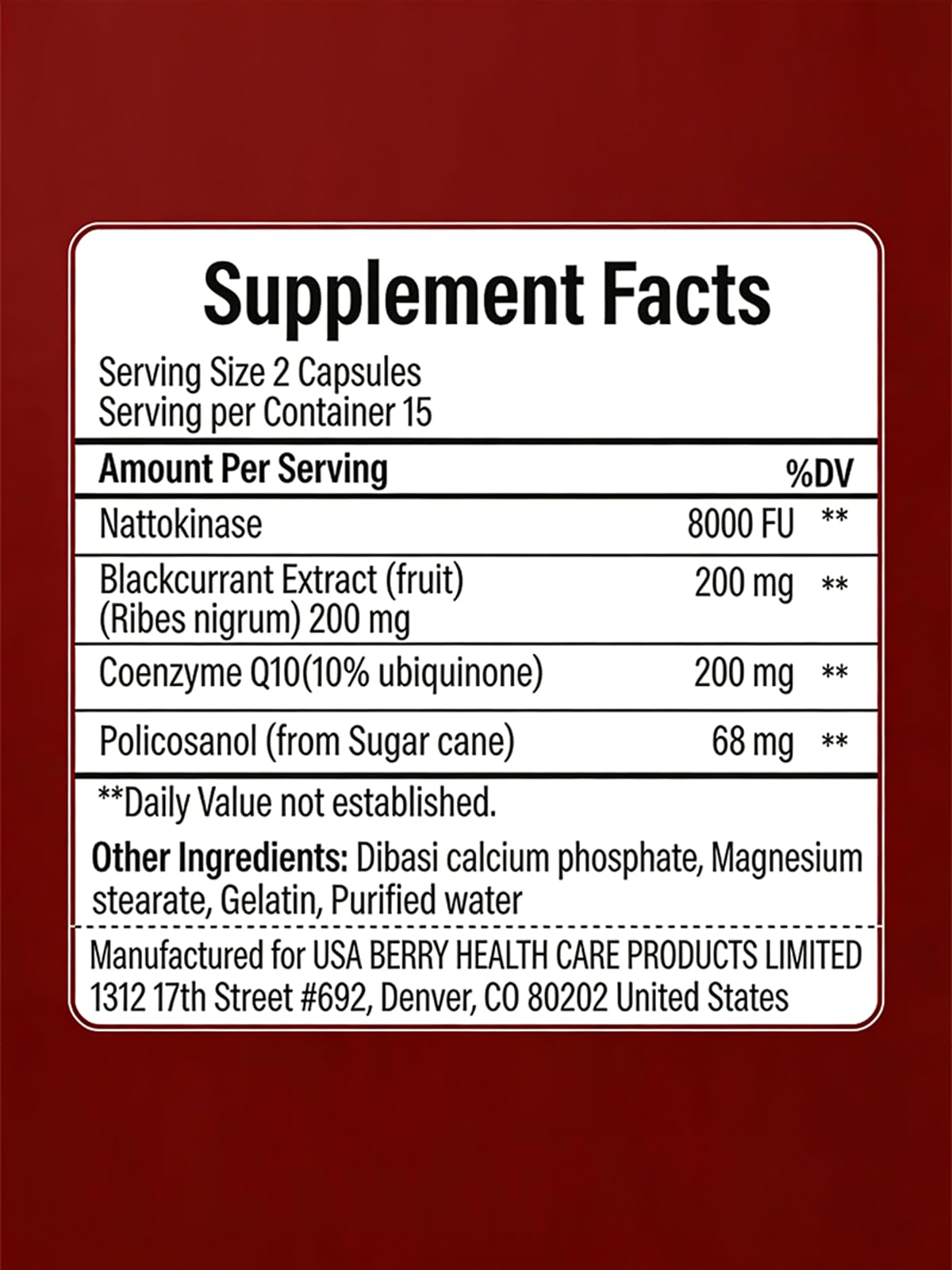 EGUOO Natokinase Plus Supplement 8000 FU Capsules 30